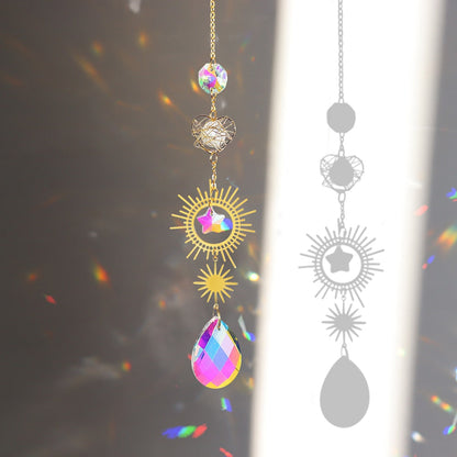 Beautiful Crystal Wind Chime Moon Decor