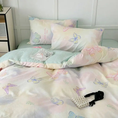 Pastel Floral Comforter Bed Set