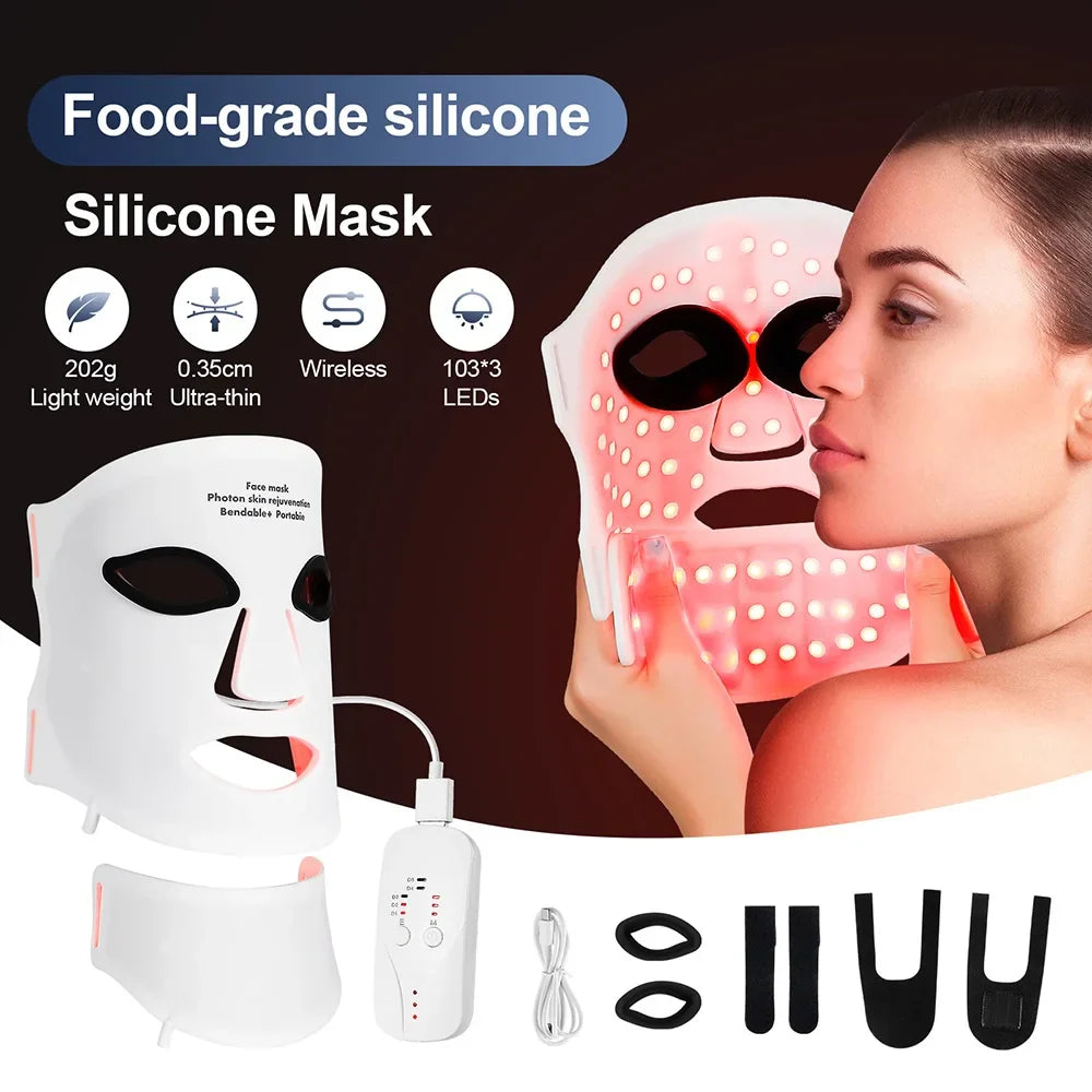Colorful LED Facial Mask - Intense Light Therapy Coverage - Halri