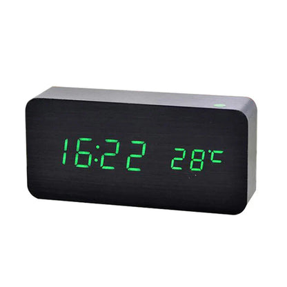 Quiet Wooden LED Table Clock