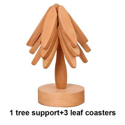 Natural Wood Protective Coaster Set