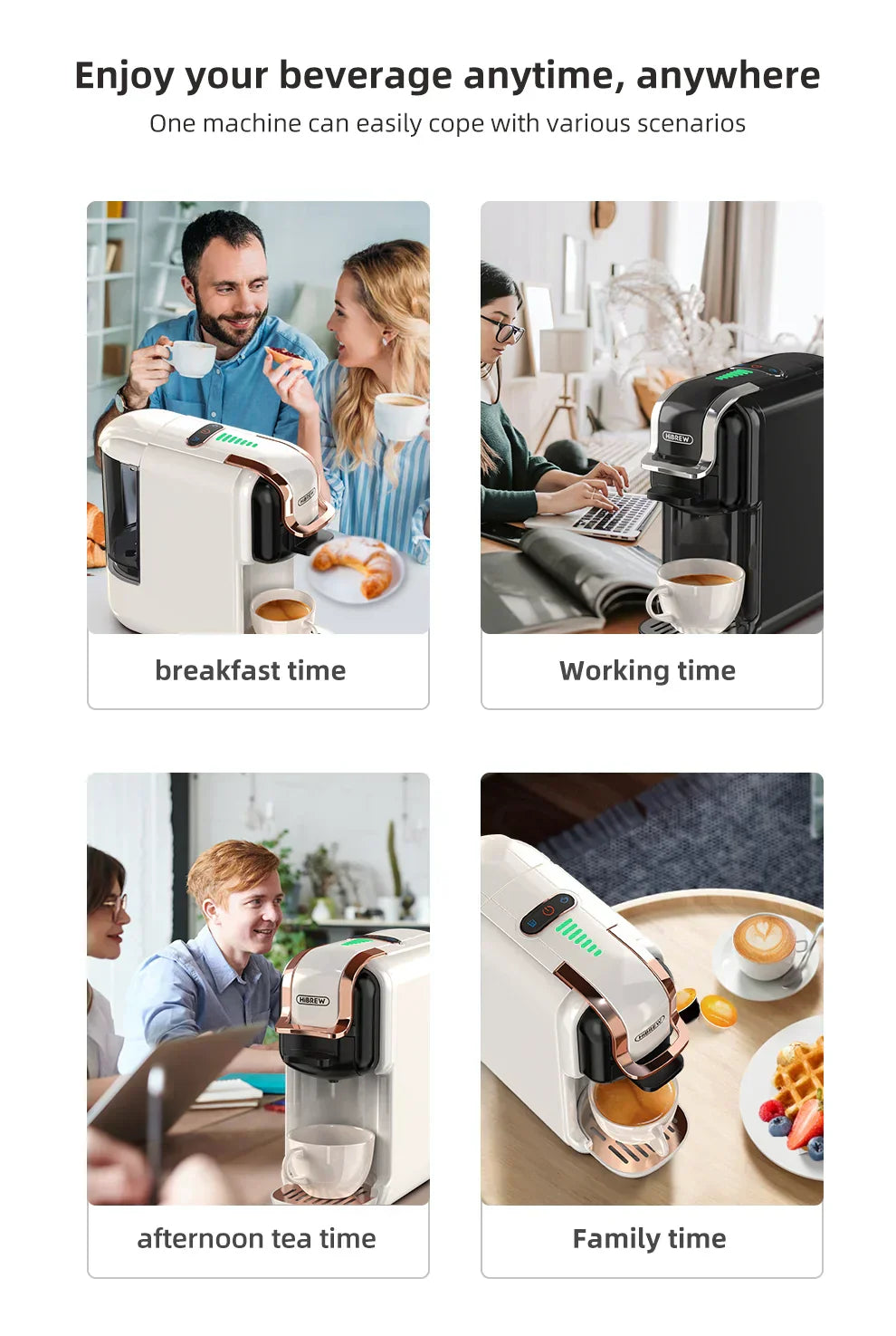 Compact Multi-Function Coffee Maker with Milk Frother
