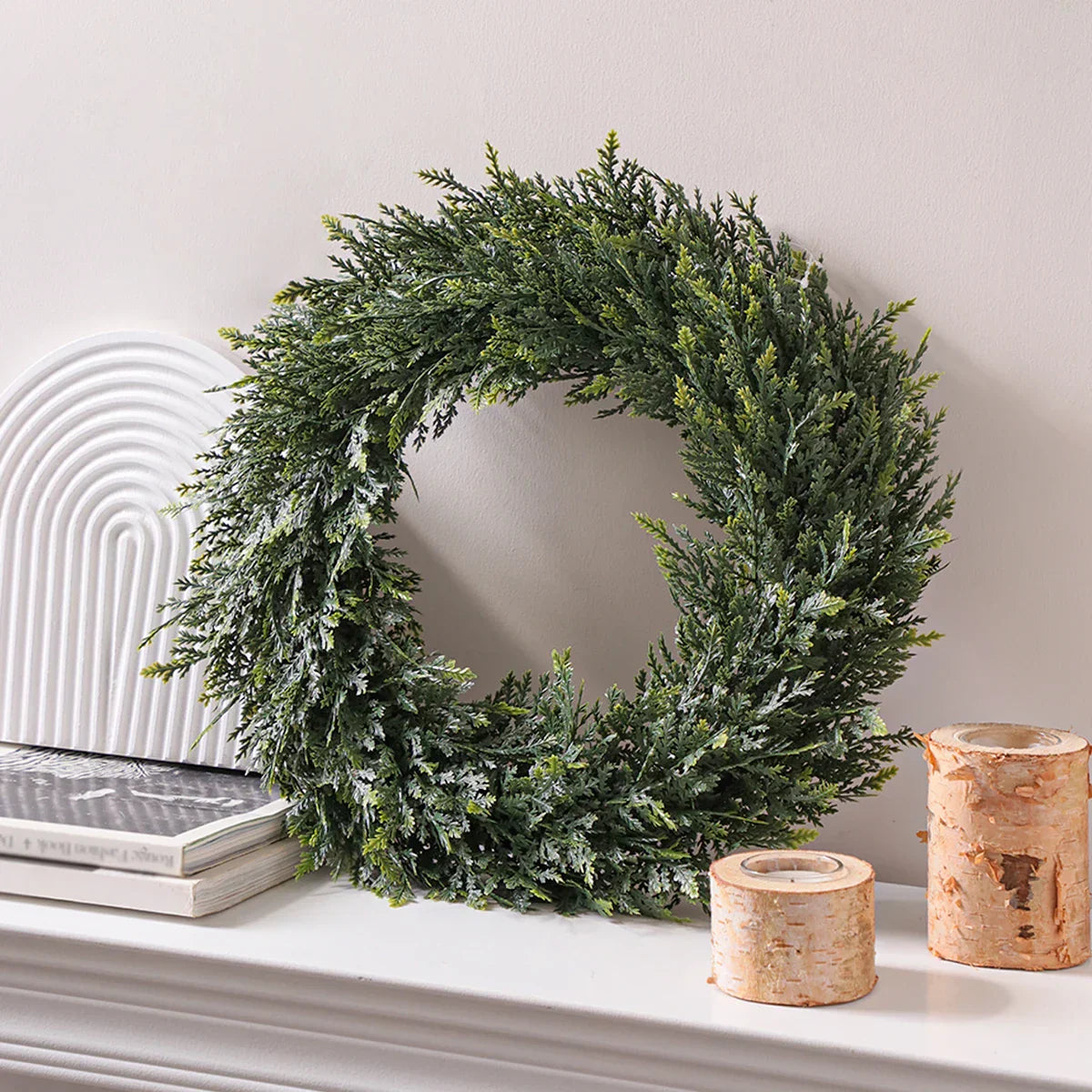 Realistic Artificial Green Wreath for Home Decor - Halri