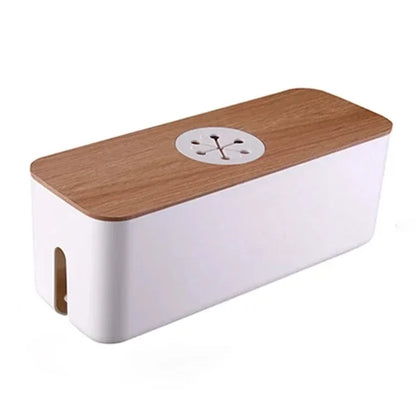 Wooden Desk Cable Organizer Box - Halri