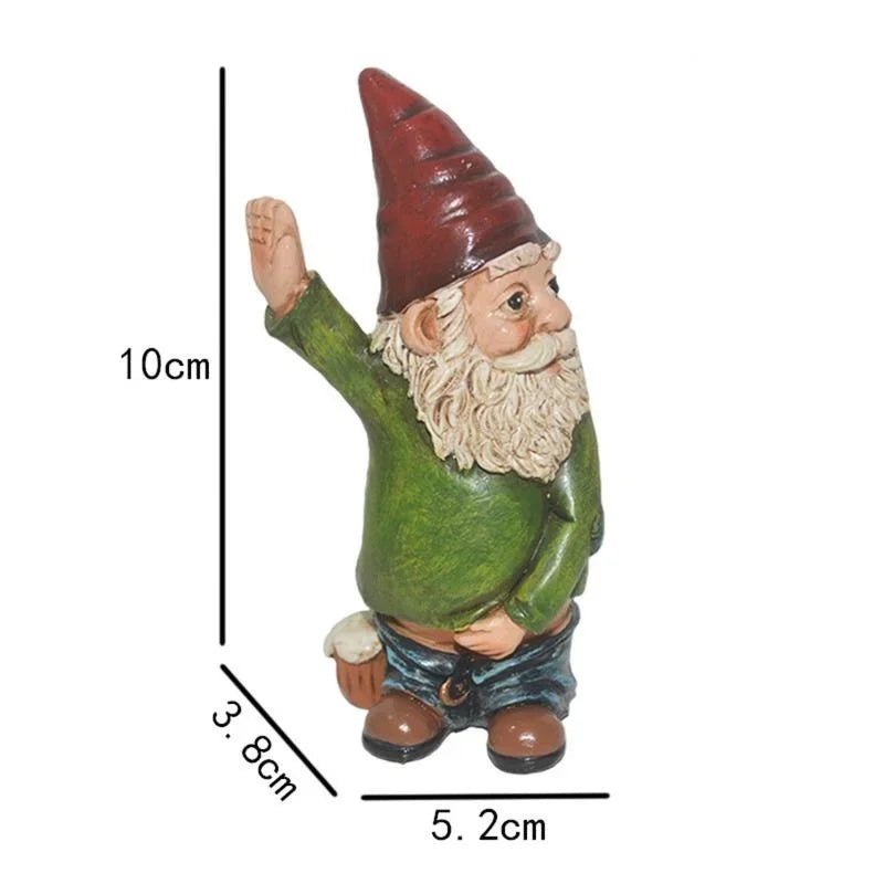Fun Garden Gnome Statue White Beard Figurine - Halri