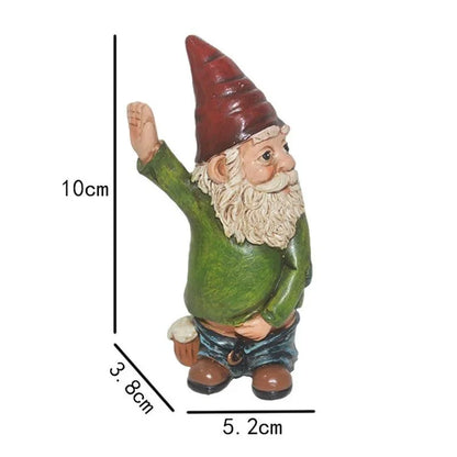 Fun Garden Gnome Statue White Beard Figurine - Halri