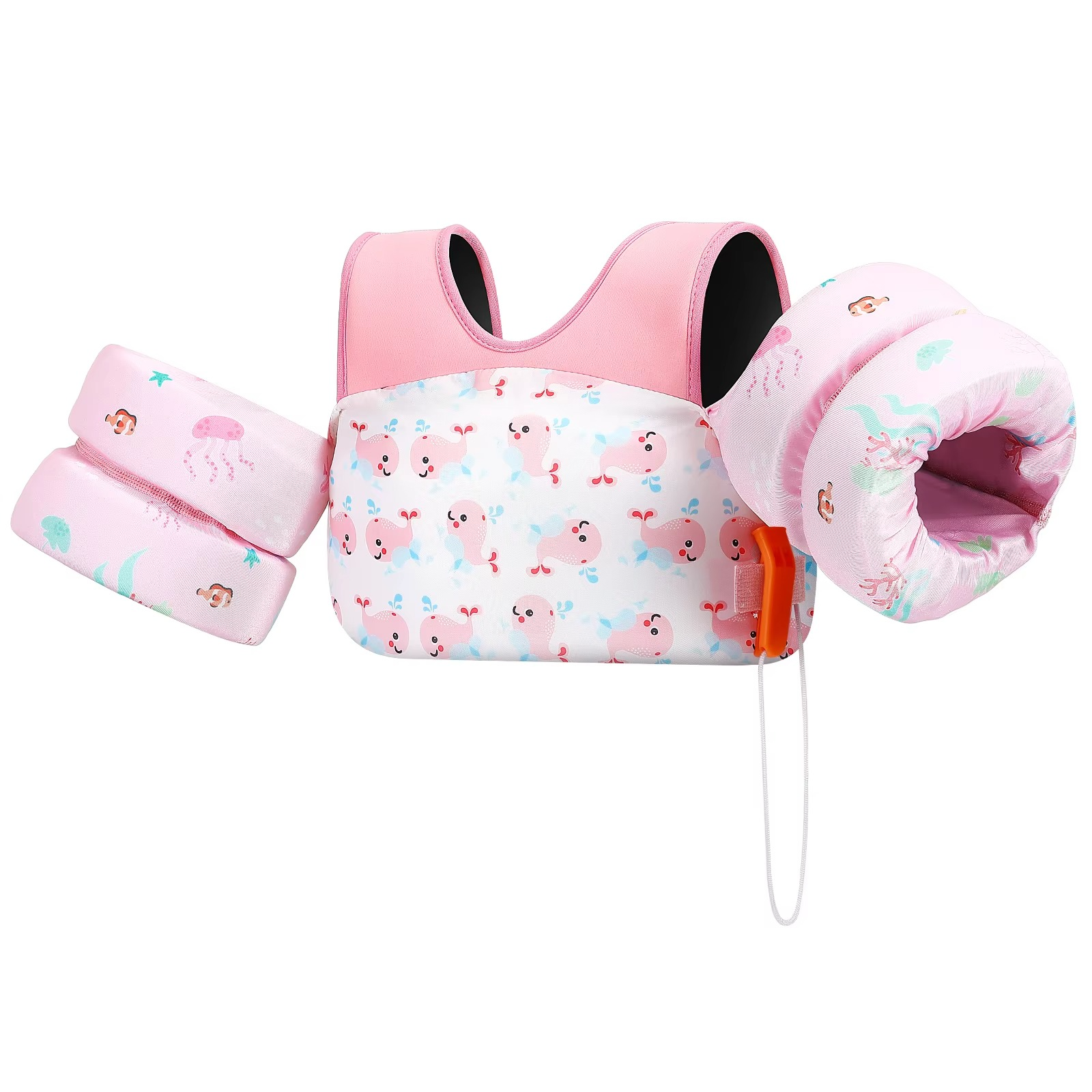 Children's Swim Vest with Floats and Safety Whistle - Halri