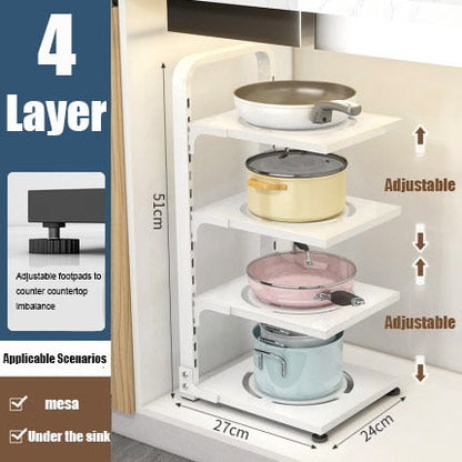 Space Saving Foldable Tiered Corner Shelf Rack