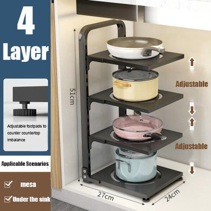 Space Saving Foldable Tiered Corner Shelf Rack