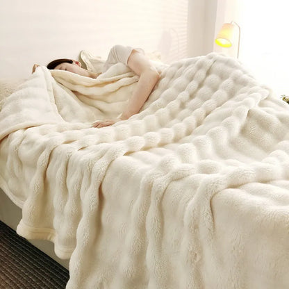 Plush Fleece Throw Blanket for Home and Travel