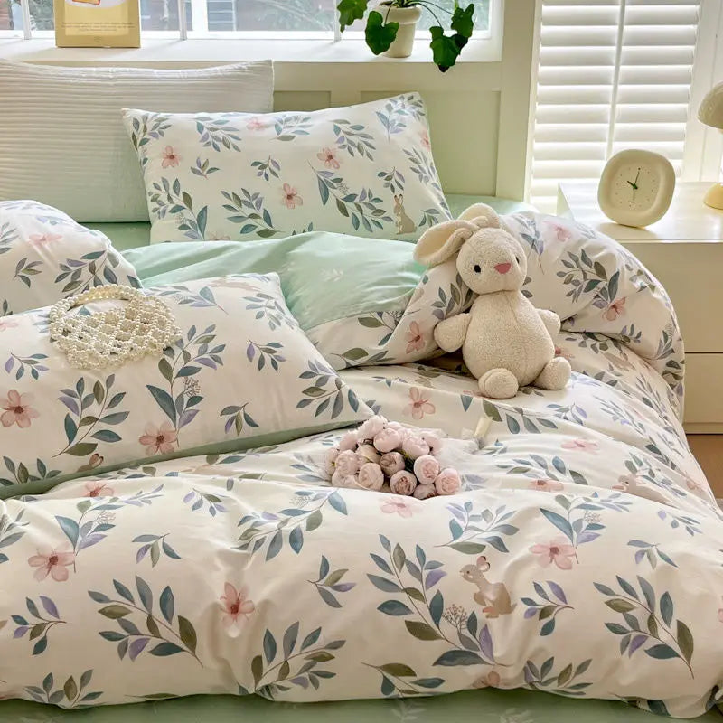 Pastel Floral Comforter Bed Set