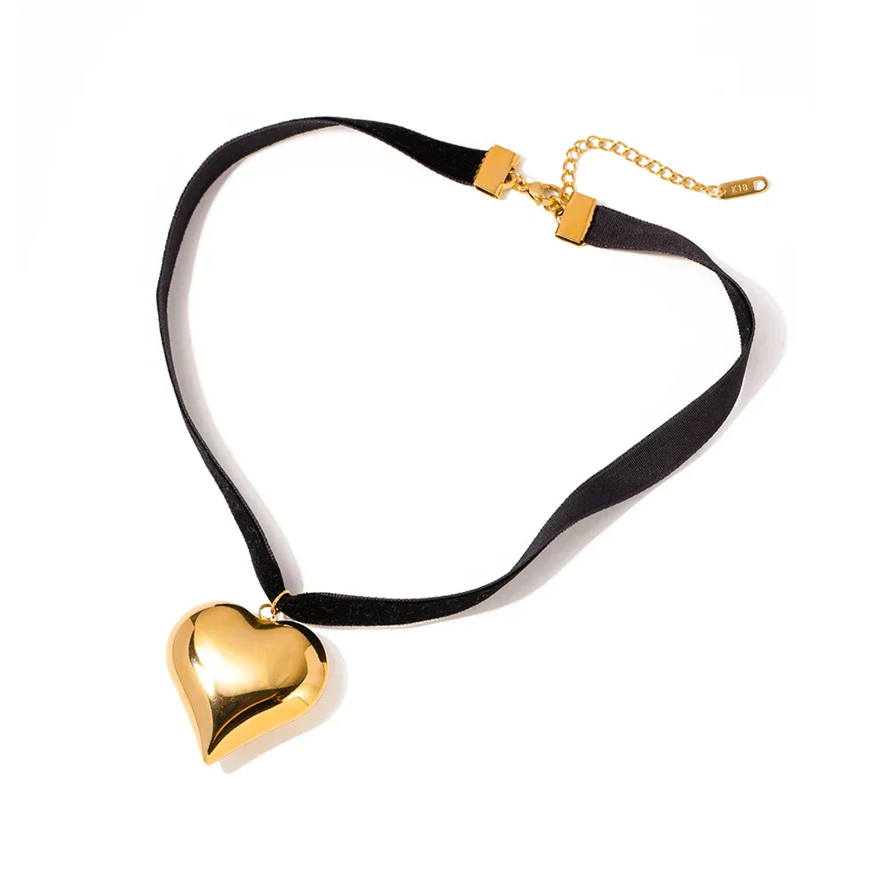Thick Love Heart Chain Necklace - Halri