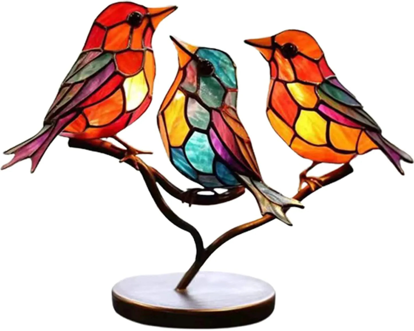 Vibrant Bird Perch Home Decor Sculpture