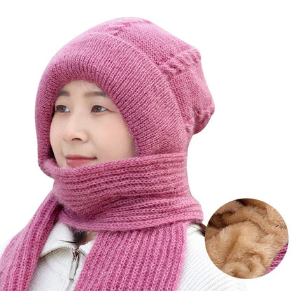 Warm Fleece Hat and Scarf Set