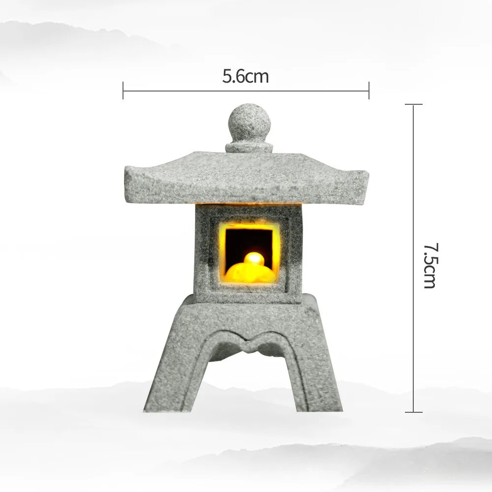 Natural Sandstone Mini Pagoda Garden Decor