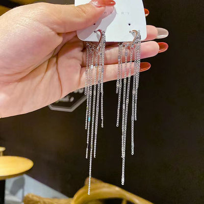 Chic Dangling Metal Drop Tassel Earrings