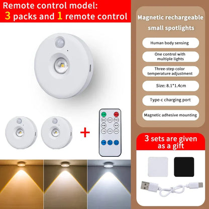 Motion Activated LED Night Light, Dimmable and Rechargeable