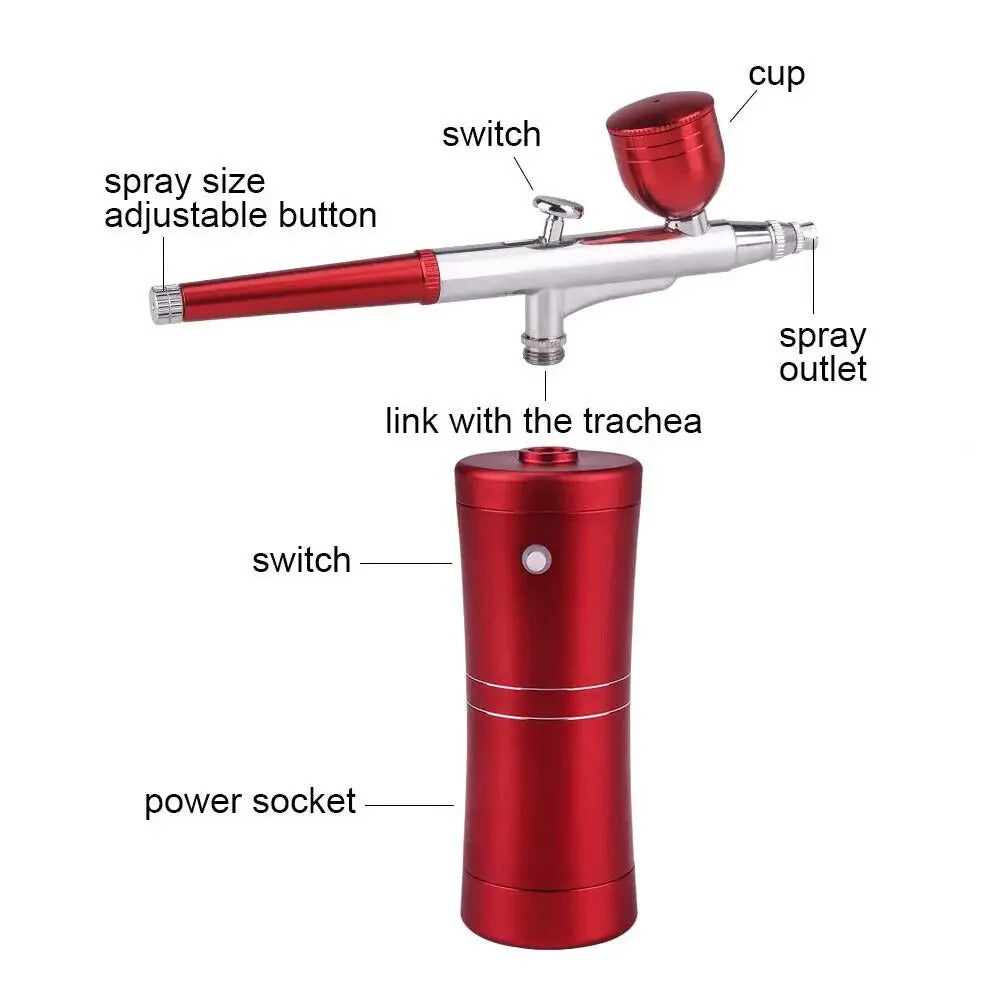 Compact Portable Air Spray Paint Gun Kit