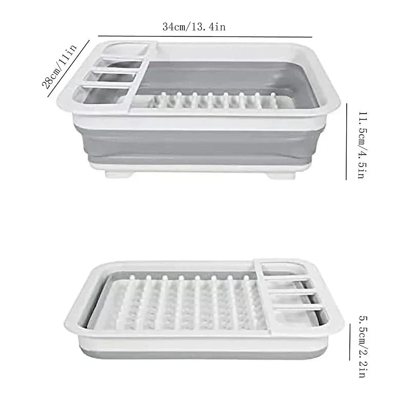 Compact Foldable Dish Drying Rack with Drain - Halri