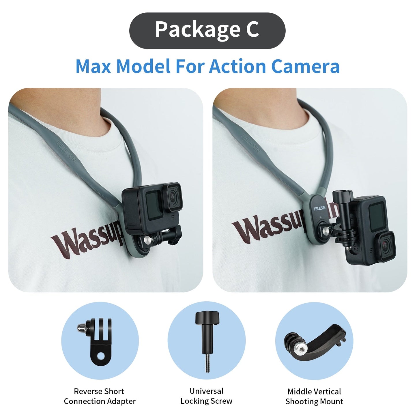 Flexible Mount Action Camera Neck Strap