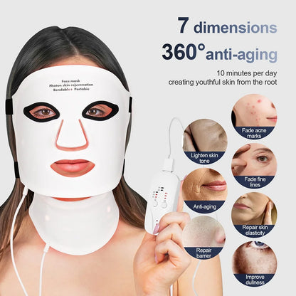 Colorful LED Facial Mask - Intense Light Therapy Coverage