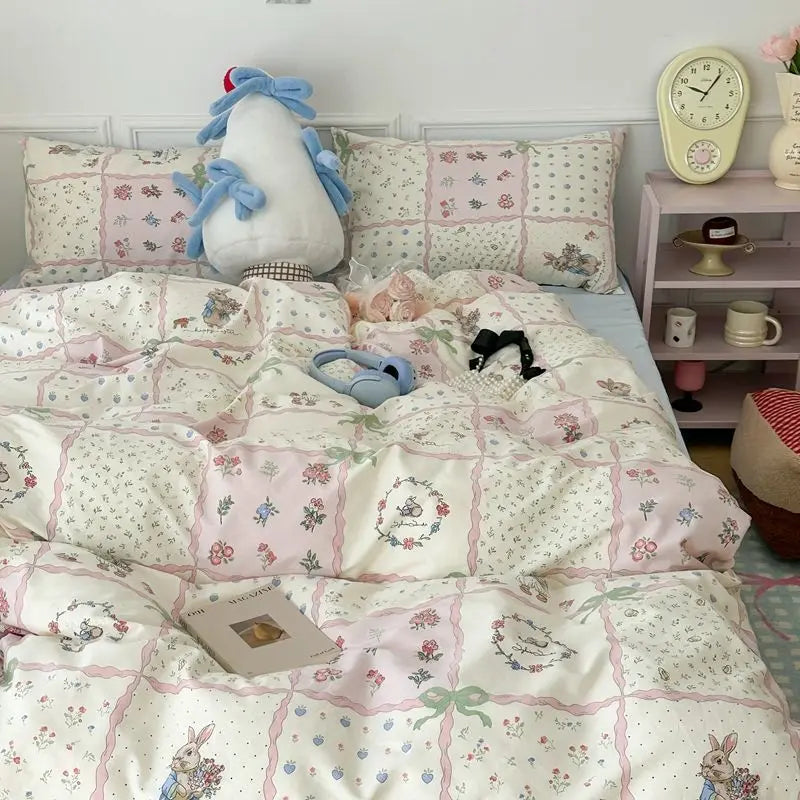 Pastel Floral Comforter Bed Set