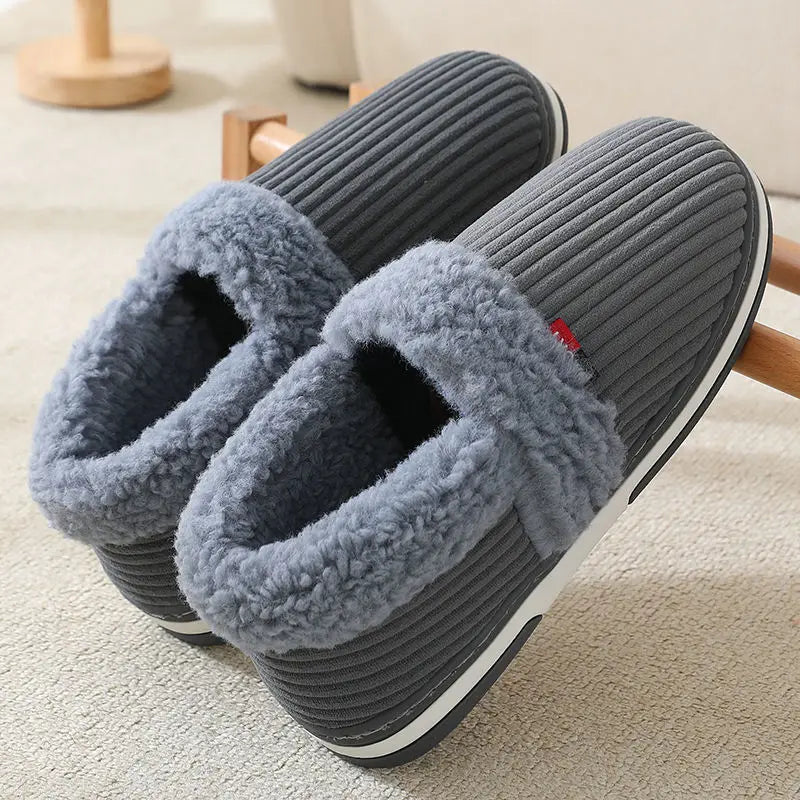 Cozy Couples Plush Slippers with Grip Soles