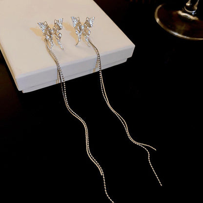 Beautiful Butterfly Drop Zircon Earrings - Halri