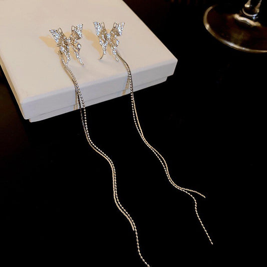 Beautiful Butterfly Drop Zircon Earrings - Halri