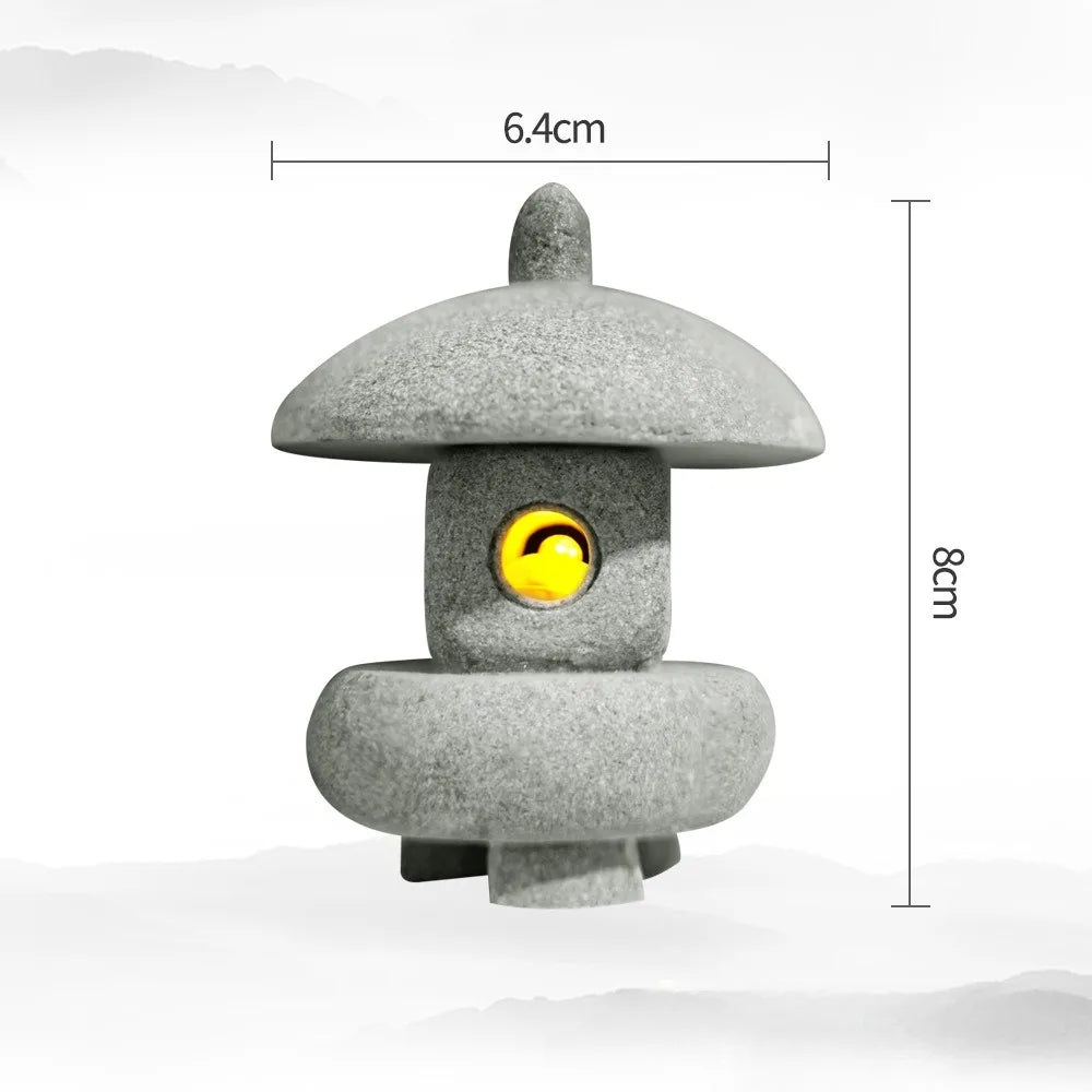 Natural Sandstone Mini Pagoda Garden Decor