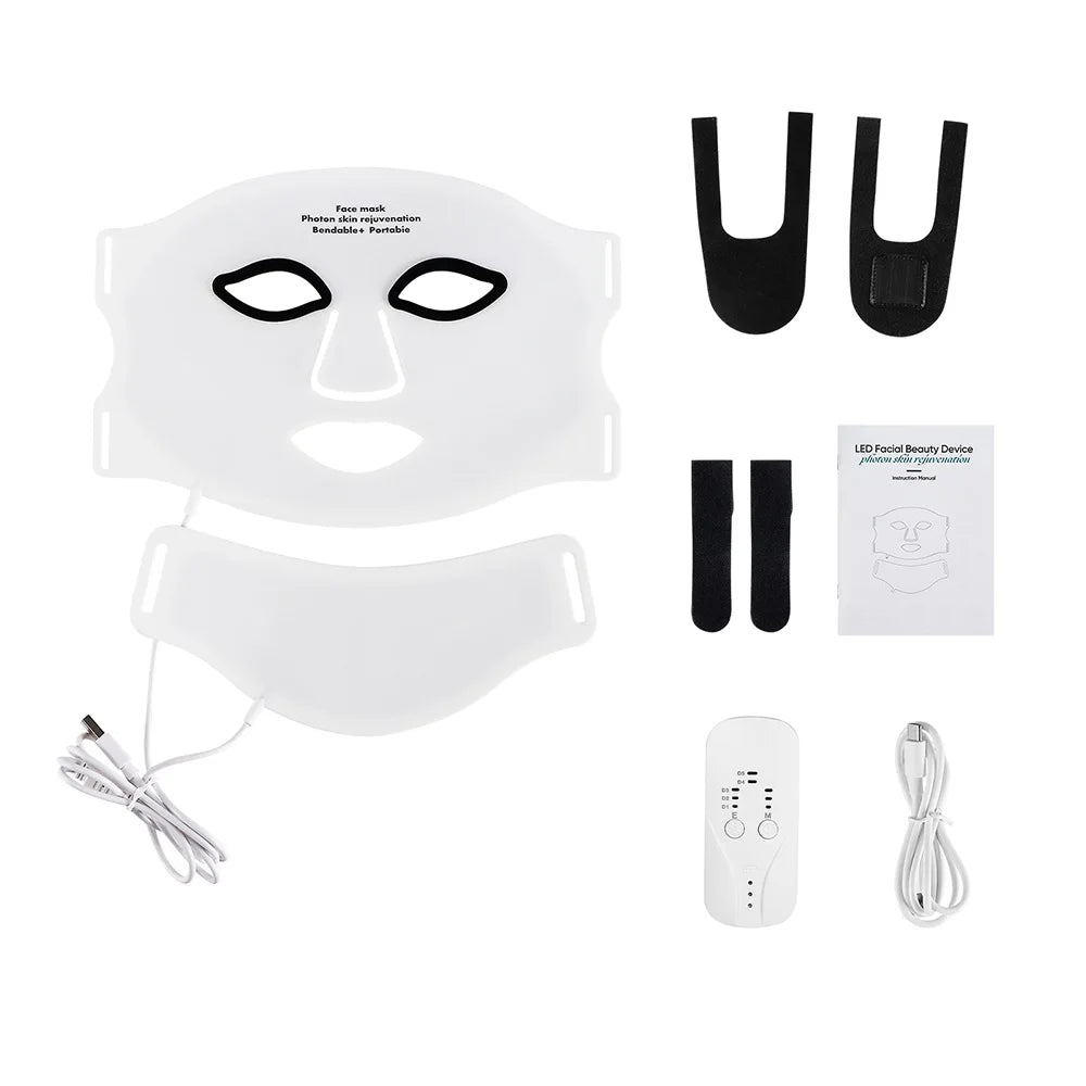 Colorful LED Facial Mask - Intense Light Therapy Coverage