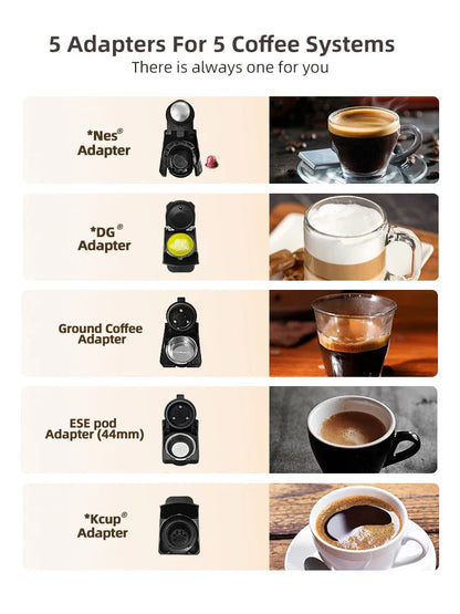 Compact Multi-Function Coffee Maker with Milk Frother