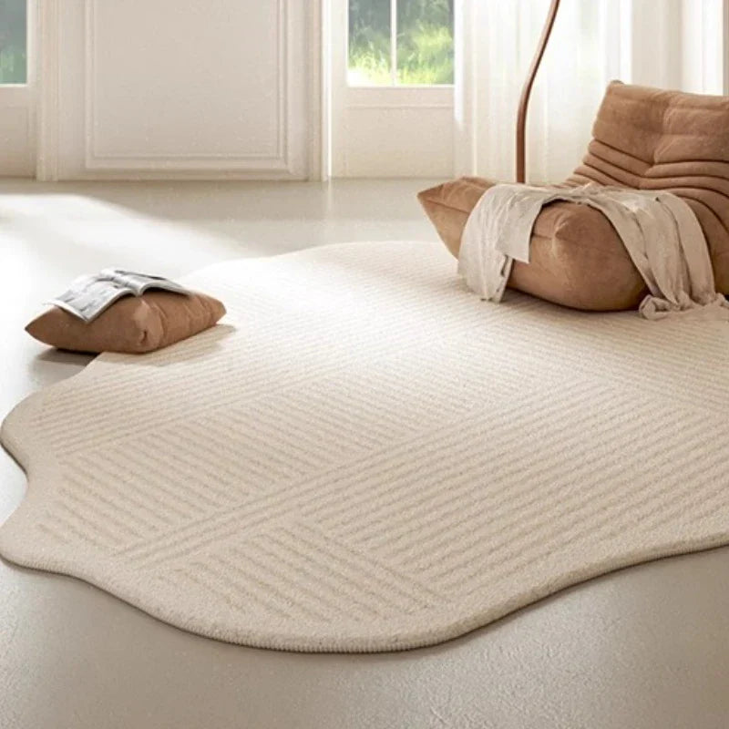 Beige and White Striped Area Rug - Halri