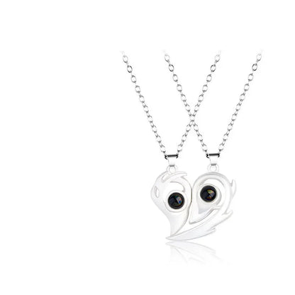 Romantic Love Heart Magnetic Couple Necklace Set
