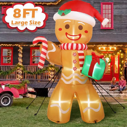 Large Outdoor Christmas Inflatable Gingerbread Man Decoration