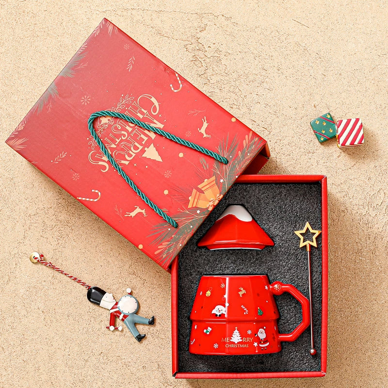 Colorful Holiday Tree Handle Coffee Mug - Halri