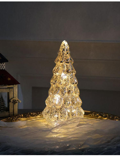 Small Sparkly Glass Xmas Tree Decorations