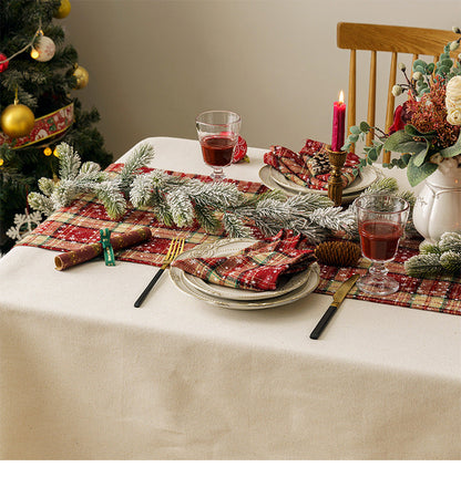 Red Checked Holiday Table Runner