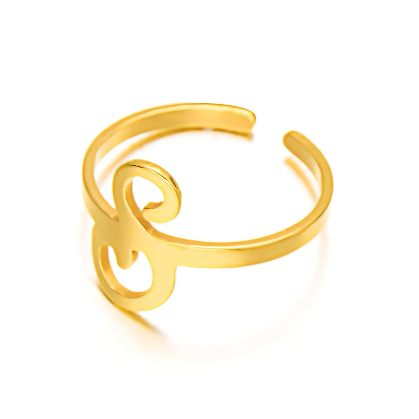 Personalized Script Monogram Initial Ring