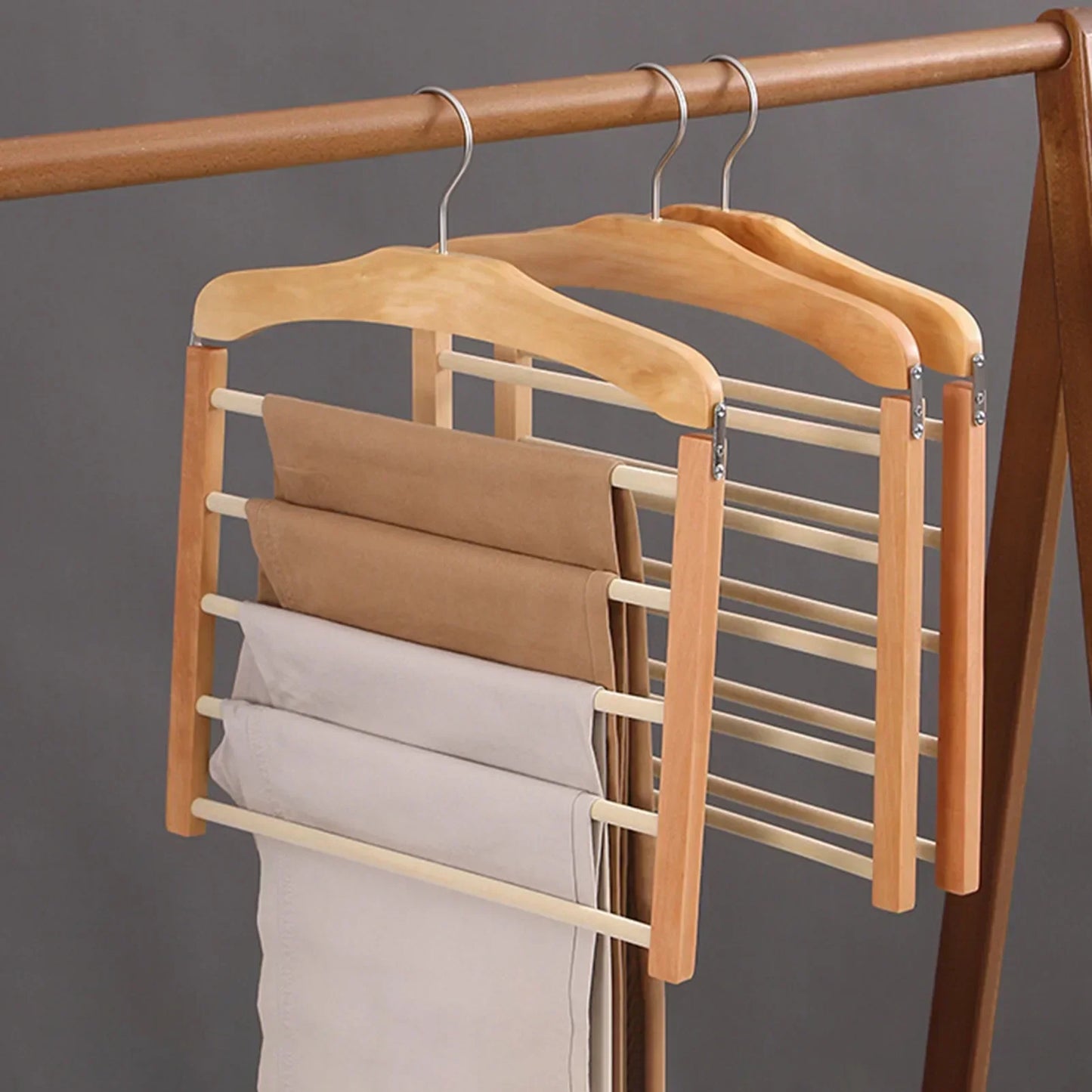 Space Saving Closet Pants Hanger Organizer Bar