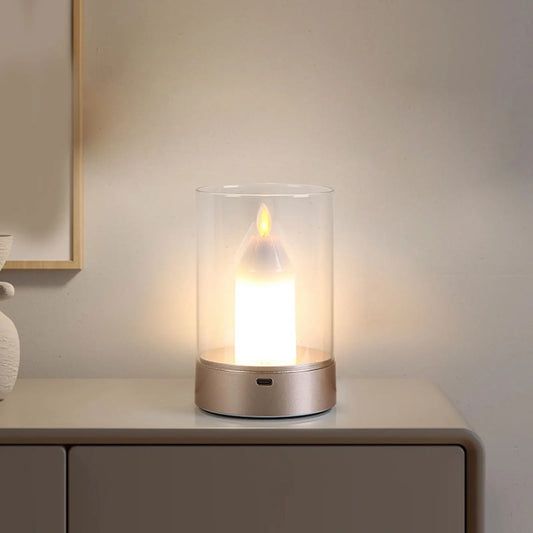 Warm LED Candle Lamp with Dimmer and USB Charging - Halri