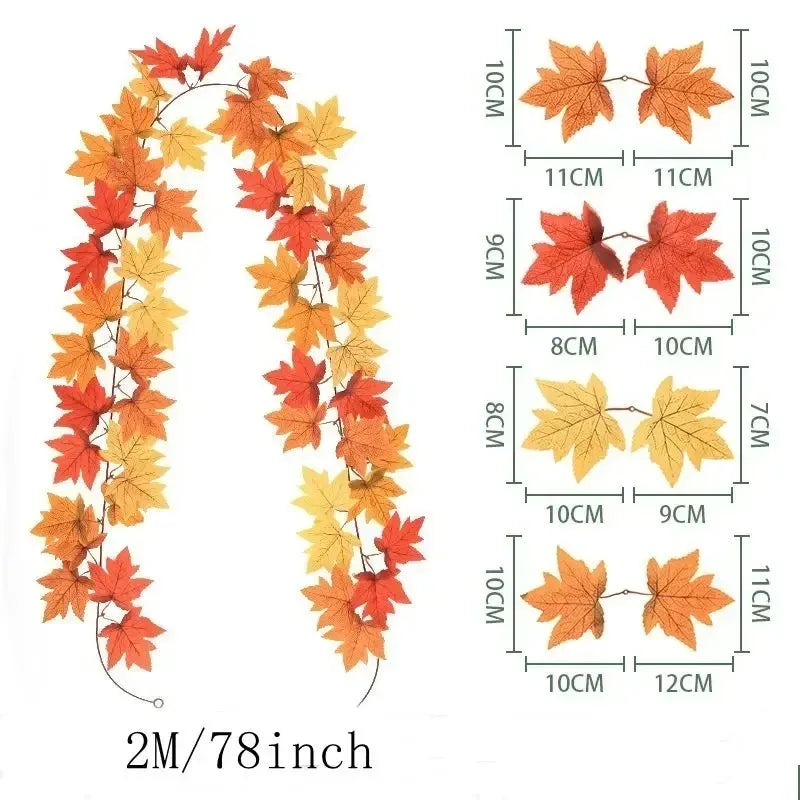 Autumn Artificial Maple Leaf Home Decor Garland
