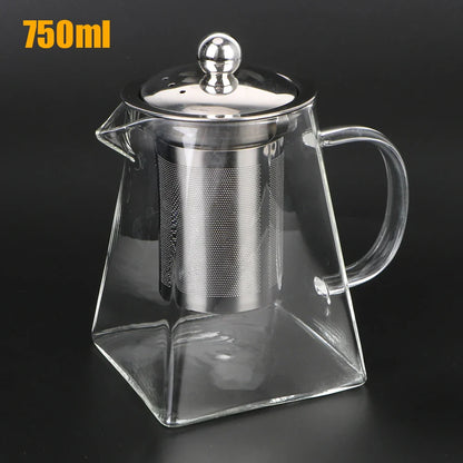 Premium Glass Teapot with Steel Strainer, 550ml