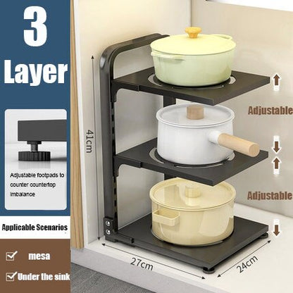 Space Saving Foldable Tiered Corner Shelf Rack