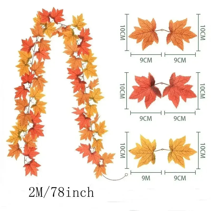 Autumn Artificial Maple Leaf Home Decor Garland