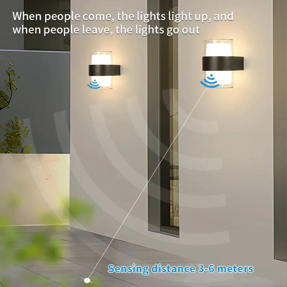 Outdoor LED Wall Lamp with Motion Sensor and Dusk Timer - Halri