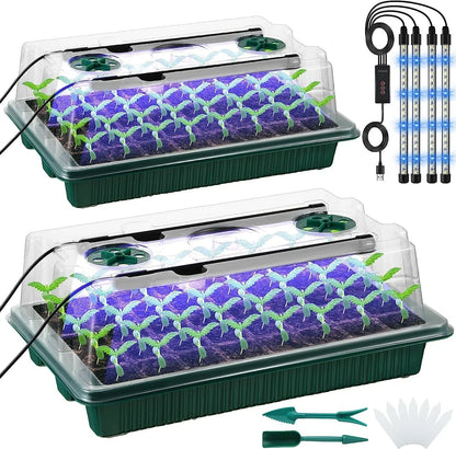 Indoor LED Mini Greenhouse Starter Kit - 80 Cell Planter - Halri