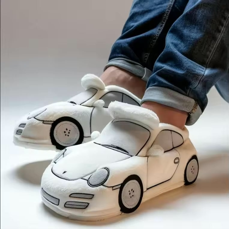 Cozy Automotive Theme Soft Slippers with Grip Sole