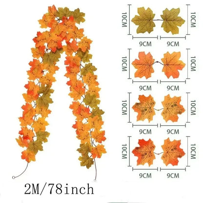 Autumn Artificial Maple Leaf Home Decor Garland