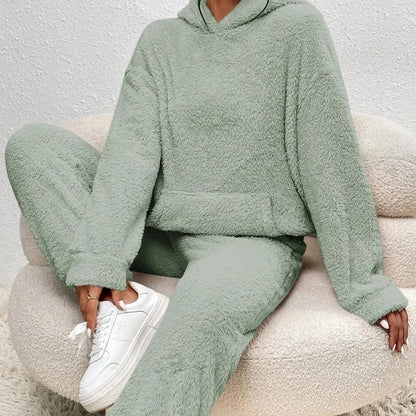 Plush Soft Hooded Teddy Bear Loungewear Set